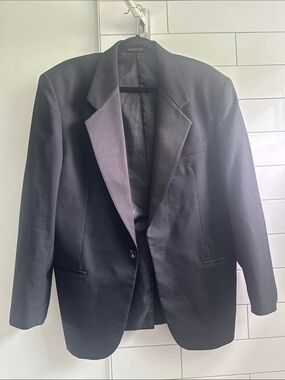 Pierre Balmain Black Wool Tuxedo Blazer Size L/XL